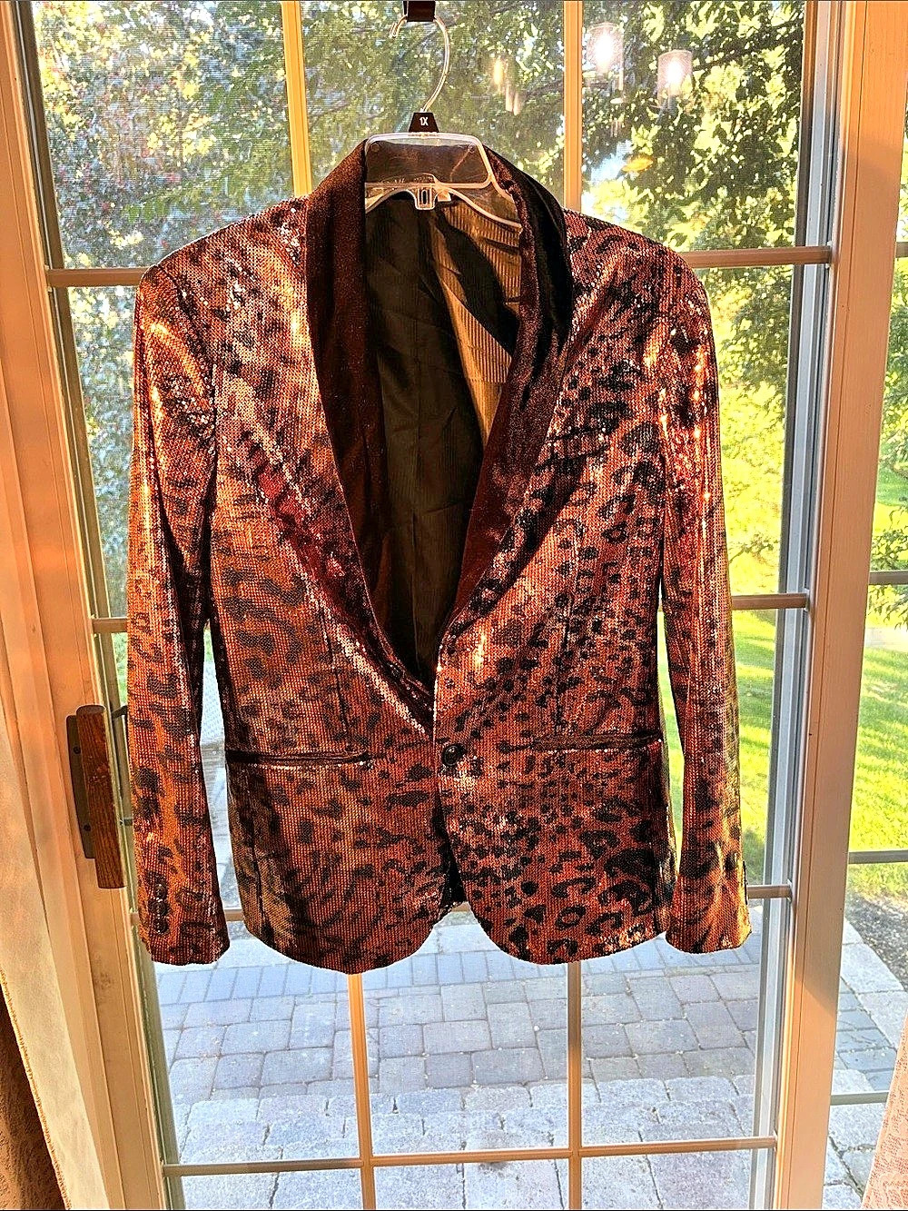 Zara Animal Print Blazer in Brown & Black Size Large Like New